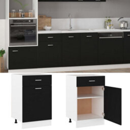 Vidaxl Drawer Bottom Cabinet Lyon Black 50X46X81.5 Cm Engineered Wood - thumbnail 2