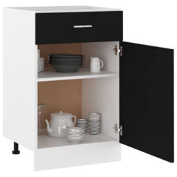 Vidaxl Drawer Bottom Cabinet Lyon Black 50X46X81.5 Cm Engineered Wood - thumbnail 4