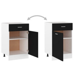 Vidaxl Drawer Bottom Cabinet Lyon Black 50X46X81.5 Cm Engineered Wood - thumbnail 6