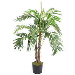 Leaf 120Cm Premium Artificial Palm Tree With Pot With Gold Metal Planter - thumbnail 4