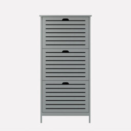 Gfw Bergen Three Tier Shoe Cabinet Grey - thumbnail 3