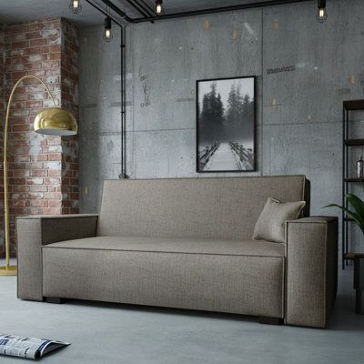 Viva Vox Iv Sofa Bed With Storage And Sleeping Function Wooden Legs Free Standing 192X88X102 Cm Beige - image 1