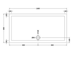 Nes Home Slim 1600 X 800 Rectangular Stone Resin Shower Tray For Wetroom Enclosure - thumbnail 2