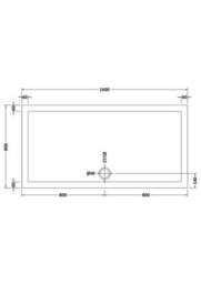 Nes Home Slim 1600 X 800 Rectangular Stone Resin Shower Tray For Wetroom Enclosure - thumbnail 3