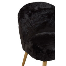 Orsina Black Fur Effect Chair, Backrest Indoor Chair, Easy To Clean Small Lounge Chair - thumbnail 5