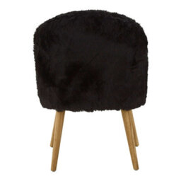 Orsina Black Fur Effect Chair, Backrest Indoor Chair, Easy To Clean Small Lounge Chair - thumbnail 4