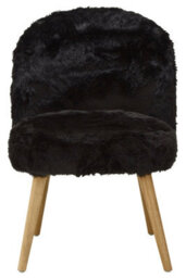 Orsina Black Fur Effect Chair, Backrest Indoor Chair, Easy To Clean Small Lounge Chair - thumbnail 7