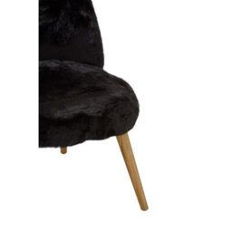 Orsina Black Fur Effect Chair, Backrest Indoor Chair, Easy To Clean Small Lounge Chair - thumbnail 6