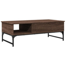 Berkfield Coffee Table Brown Oak 100X50X35 Cm Engineered Wood And Metal - thumbnail 2