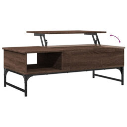 Berkfield Coffee Table Brown Oak 100X50X35 Cm Engineered Wood And Metal - thumbnail 8