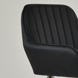 Lakeland Furniture Hamilton Black Faux Leather Chrome Fixed Base Bar Stool - thumbnail 8