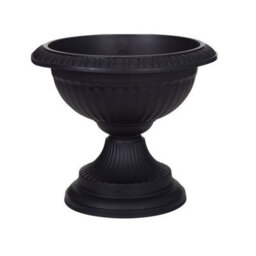 Whitefurze 2 X 42Cm Grecian Plastic Urn Garden Patio Planter Plant Pot Bowl - Black - thumbnail 2