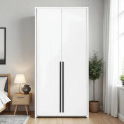 Arte Genua 2-Door Wardrobe In White Matt - Sleek, Smart Storage For Contemporary Living - thumbnail 2