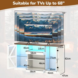 "Costway 150 Cm Tv Cabinet For Tvs Up To 68"" Media Console Table W/ 3-Level Shelves" - thumbnail 3