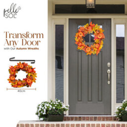 Pelle & Sol Pelle And Sol Autumn Wreath Large Fall Wreath With Pumpkins Pine Cones Maple Leaves And Berries - Seasonal Pumpkin Home Decor - thumbnail 2
