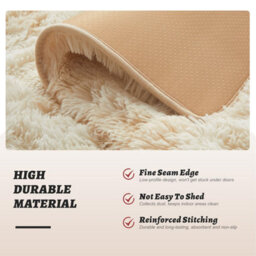 Ameha Shaggy Non Slip Rugs Bedroom Living Room Fluffy Indoor/outdoor Floor Mat Tye Dye Cream Rug 80X150 Cm - thumbnail 5