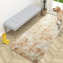 Ameha Shaggy Non Slip Rugs Bedroom Living Room Fluffy Indoor/outdoor Floor Mat Tye Dye Cream Rug 80X150 Cm - thumbnail 6