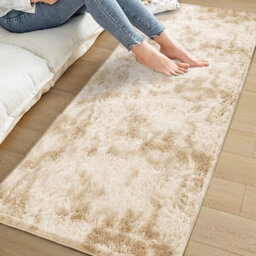 Ameha Shaggy Non Slip Rugs Bedroom Living Room Fluffy Indoor/outdoor Floor Mat Tye Dye Cream Rug 80X150 Cm - thumbnail 3