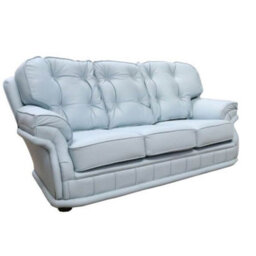 Chesterfield Handmade 3 Seater Sofa Shelly Parlour Blue Leather In Knightsbridge Style - thumbnail 3