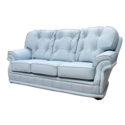 Chesterfield Handmade 3 Seater Sofa Shelly Parlour Blue Leather In Knightsbridge Style - thumbnail 5