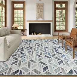 Ameha Printed Rug Geometric Non Slip Large Area Dinning Room Bedroom Living Room Pattern Carpet (Zara, 160X230 Cm) - thumbnail 2
