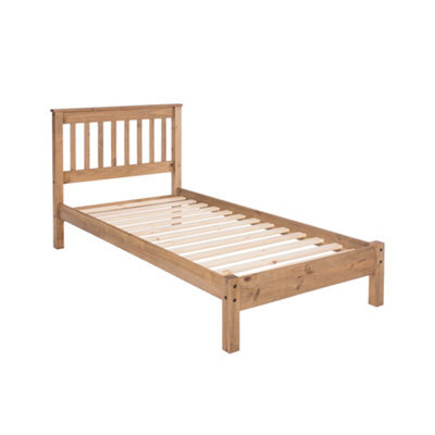 "Core Products Premium Corona 3'0"" Single Slatted Low-End Bedstead - Antique Wax Pine" - image 1