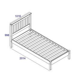 "Core Products Premium Corona 3'0"" Single Slatted Low-End Bedstead - Antique Wax Pine" - thumbnail 3