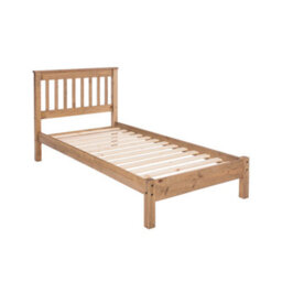"Core Products Premium Corona 3'0"" Single Slatted Low-End Bedstead - Antique Wax Pine" - thumbnail 1