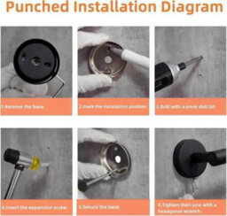 Toilet Paper Holder Matte Black Stainless Steel Wall Mounted Toilet Roll Holder - thumbnail 8