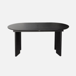 Sweeek - 6-8 Seater Oval Extendable Dining Table Rubberwood And Oak Veneer Black 170/210X90X76 Cm - Albane - thumbnail 4