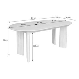 Sweeek - 6-8 Seater Oval Extendable Dining Table Rubberwood And Oak Veneer Black 170/210X90X76 Cm - Albane - thumbnail 7