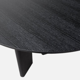 Sweeek - 6-8 Seater Oval Extendable Dining Table Rubberwood And Oak Veneer Black 170/210X90X76 Cm - Albane - thumbnail 6