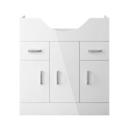 AVER-GROWTH Freestanding Bathroom Vanity Unit Gloss White Flat Pack Bathroom Cabinets Only 820(W)X340X(D)X781(H)mm With 3 Door 2 Drawer - thumbnail 2
