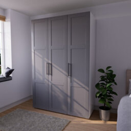 Atomia Contemporary Matt Dove Grey Tall Triple Wardrobe (H)2247mm (W)1000mm (D)580mm - thumbnail 1