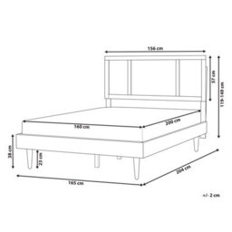 Beliani Bed With Led Rattan Auray 160 X 200 Cm (Eu King Size) Brown - thumbnail 3