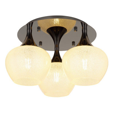 Luminosa Lighting Luminosa Maxy Globe Ceiling Light Gunmetal Clear Glass Shade 3X E27 - image 1