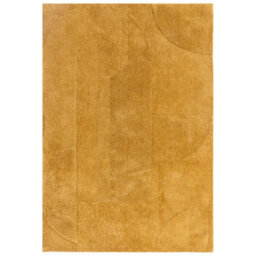 Furniturebox Uk Rift Mustard Yellow Carved Arches Rug 160X230 - thumbnail 4