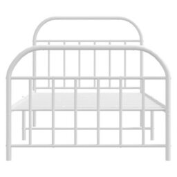 Berkfield Metal Bed Frame With Headboard And Footboard White 100X190 Cm - thumbnail 6