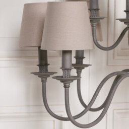 Grey 12 Branch Chandelier With Shades - thumbnail 3