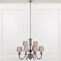 Grey 12 Branch Chandelier With Shades - thumbnail 1