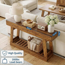 "60"" Entryway Table W Drawer Narrow Console Table Living Room Sofa Table" - thumbnail 3