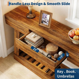 "60"" Entryway Table W Drawer Narrow Console Table Living Room Sofa Table" - thumbnail 5