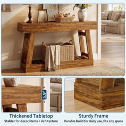 "60"" Entryway Table W Drawer Narrow Console Table Living Room Sofa Table" - thumbnail 4