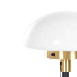 Beliani Table Lamp 55 Cm Matte Black With Brushed Gold And White Half-Globe Glass Shade - thumbnail 4