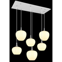 Luminosa Lighting Luminosa Maxy Cluster Pendant Ceiling Light White Matt Opal Glass Shade 6X E27 - thumbnail 5