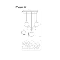 Luminosa Lighting Luminosa Maxy Cluster Pendant Ceiling Light White Matt Opal Glass Shade 6X E27 - thumbnail 6