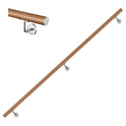 AVER-GROWTH 220Cm 304 Stainless Steel Wall-Mounted Handrail Kit, Connectable, Brown - thumbnail 8
