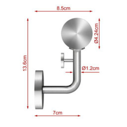AVER-GROWTH 220Cm 304 Stainless Steel Wall-Mounted Handrail Kit, Connectable, Brown - thumbnail 9