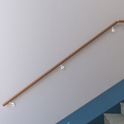 AVER-GROWTH 220Cm 304 Stainless Steel Wall-Mounted Handrail Kit, Connectable, Brown