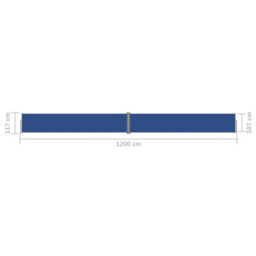 Berkfield Retractable Side Awning Blue 117X1200 Cm - thumbnail 8